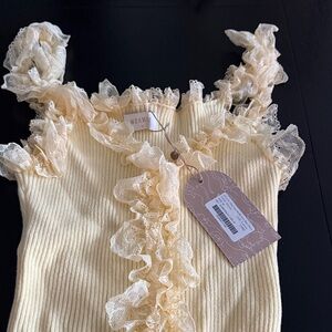 Meshki lemon Ruffle Top
